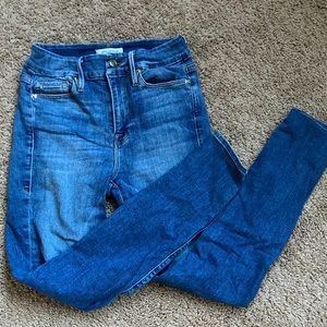 Good American “Good Legs” high waisted jeans.